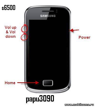 Samsung S6500D mini 2 полный сброс (hard reset)